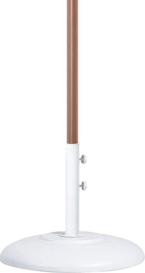 Nova White Water Resistant Fabric And Aluminum Patio Umbrella with Base Set (Style 6)
