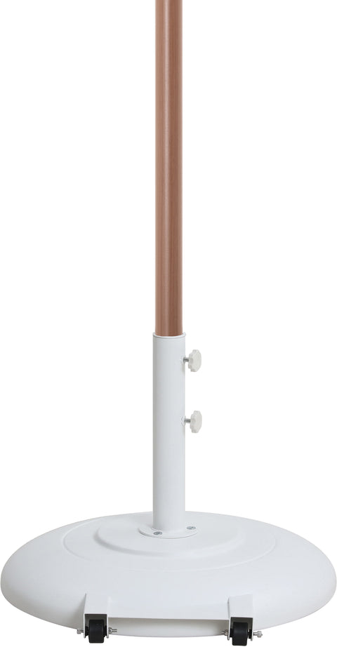 Nova White Water Resistant Fabric And Aluminum Patio Umbrella with Base Set (Style 6)