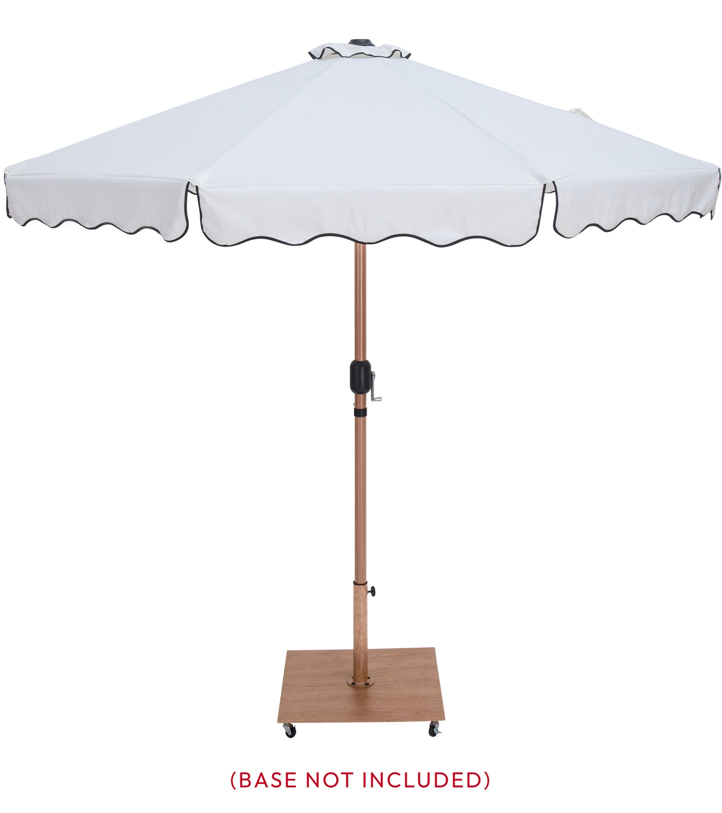 simba white with black piping fabric patio umbrellas