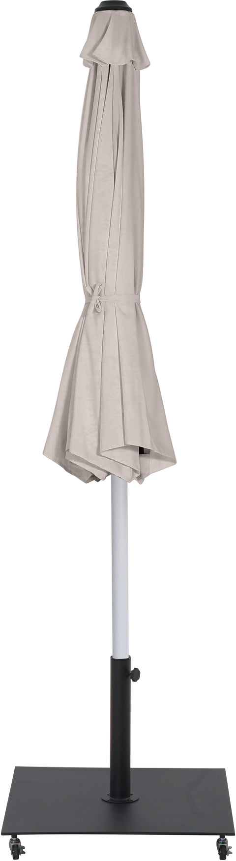 Nova Beige Water Resistant Fabric And Aluminum Patio Umbrella with Base Set (Style 7)