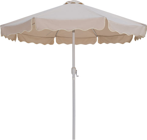 Nova Beige Water Resistant Fabric And Aluminum Patio Umbrella with Base Set (Style 8)