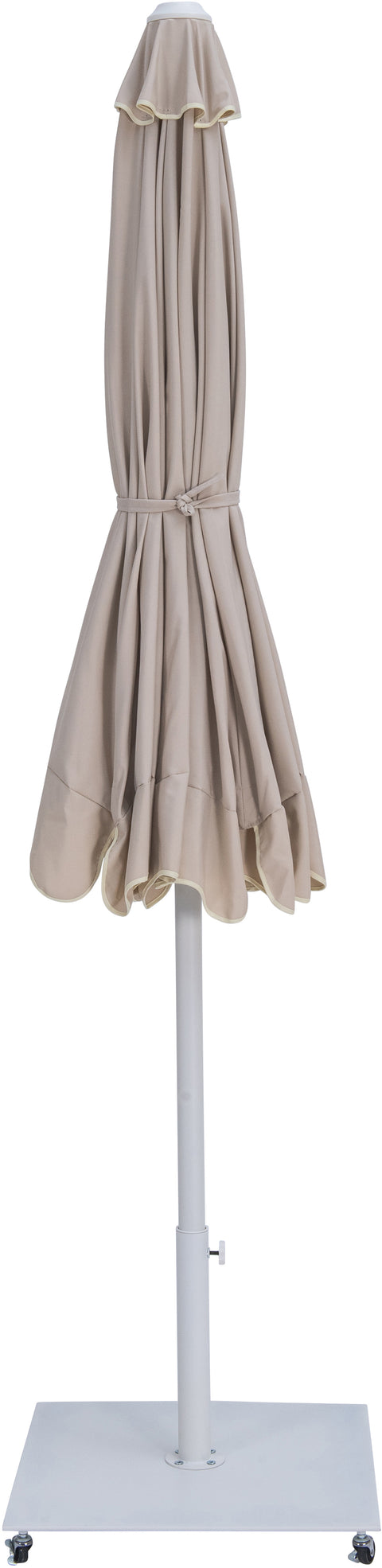 Nova Beige Water Resistant Fabric And Aluminum Patio Umbrella with Base Set (Style 9)