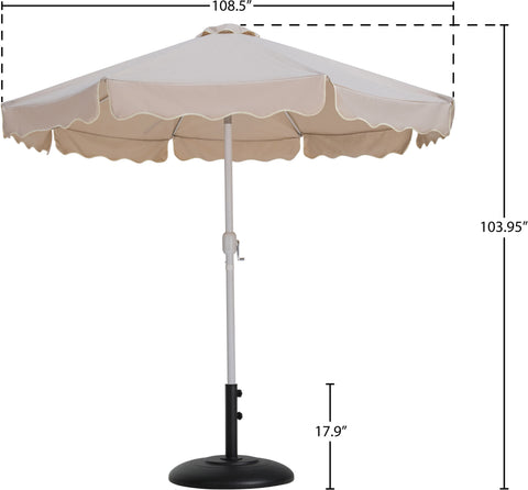 Nova Beige Water Resistant Fabric And Aluminum Patio Umbrella with Base Set (Style 10)