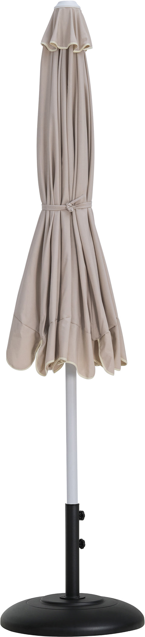 Nova Beige Water Resistant Fabric And Aluminum Patio Umbrella with Base Set (Style 10)