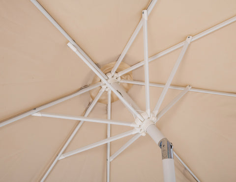 Nova Beige Water Resistant Fabric And Aluminum Patio Umbrella with Base Set (Style 10)
