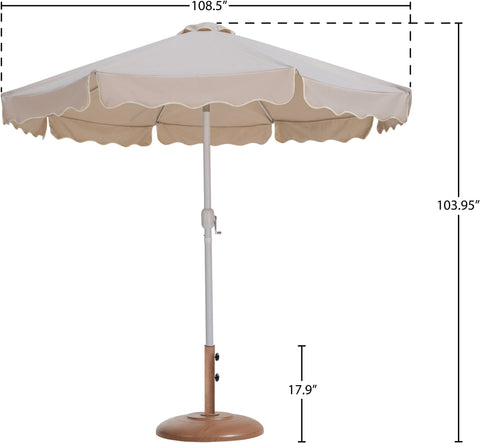 Nova Beige Water Resistant Fabric And Aluminum Patio Umbrella with Base Set (Style 11)