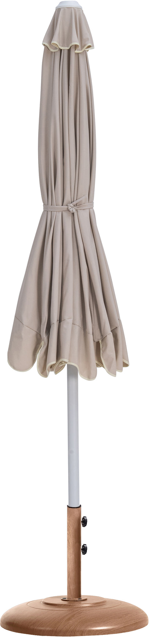 Nova Beige Water Resistant Fabric And Aluminum Patio Umbrella with Base Set (Style 11)