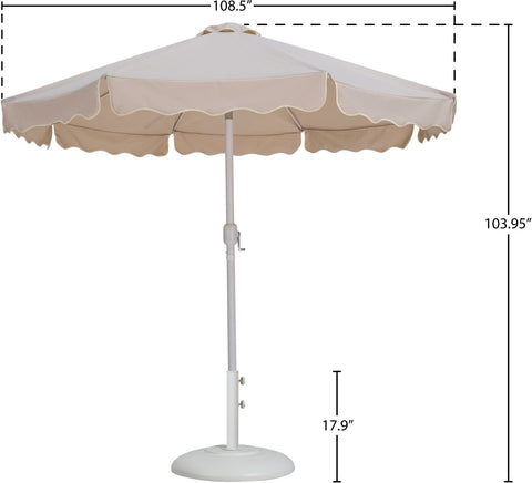 Nova Beige Water Resistant Fabric And Aluminum Patio Umbrella with Base Set (Style 12)