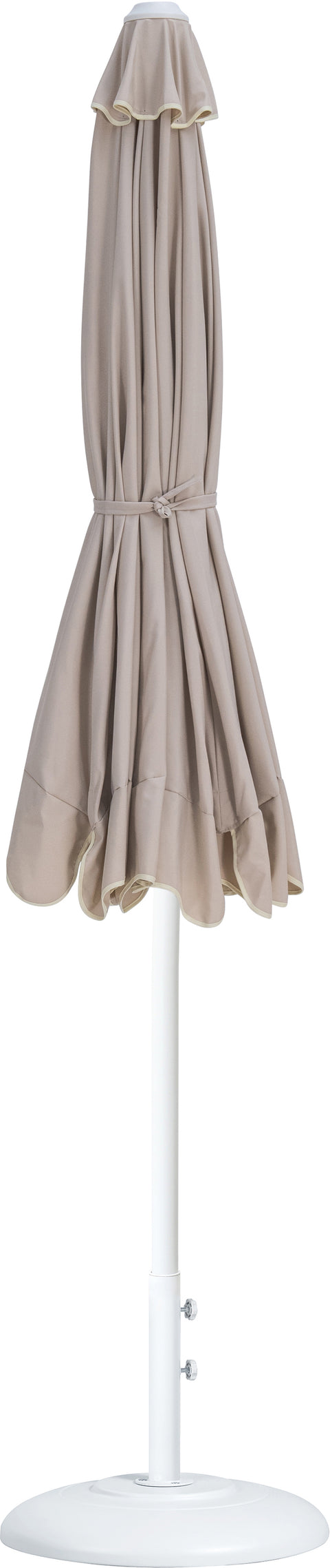 Nova Beige Water Resistant Fabric And Aluminum Patio Umbrella with Base Set (Style 12)