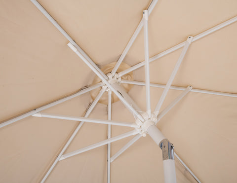 Nova Beige Water Resistant Fabric And Aluminum Patio Umbrella with Base Set (Style 12)