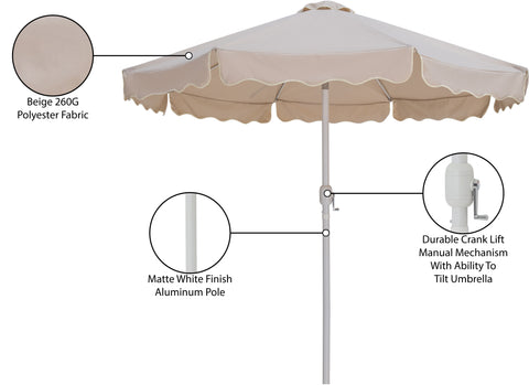 Nova Beige Water Resistant Fabric And Aluminum Patio Umbrella, 1 Piece (Style 2)
