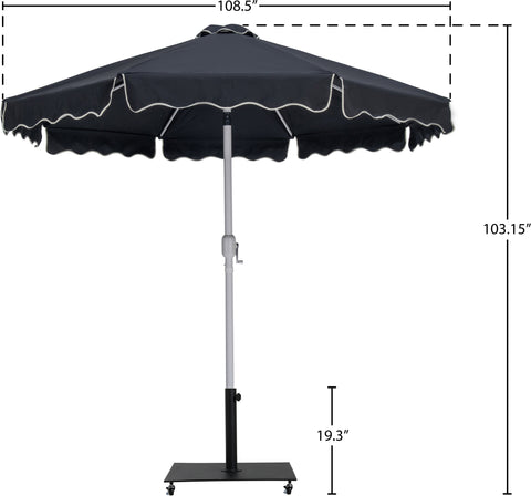 Nova Black Water Resistant Fabric And Aluminum Patio Umbrella with Base Set (Style 7)