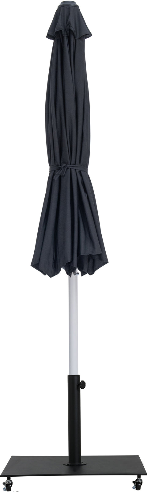 Nova Black Water Resistant Fabric And Aluminum Patio Umbrella with Base Set (Style 7)