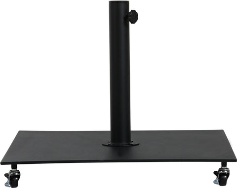 Nova Black Water Resistant Fabric And Aluminum Patio Umbrella with Base Set (Style 7)