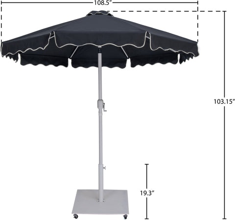 Nova Black Water Resistant Fabric And Aluminum Patio Umbrella with Base Set (Style 9)