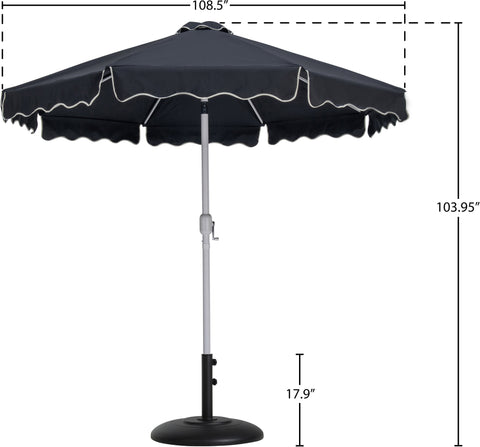 Nova Black Water Resistant Fabric And Aluminum Patio Umbrella with Base Set (Style 10)