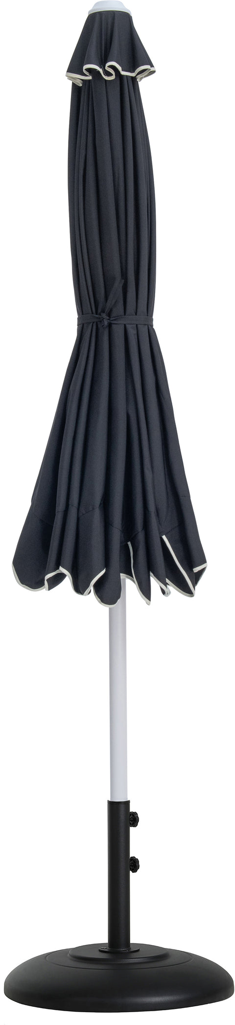 Nova Black Water Resistant Fabric And Aluminum Patio Umbrella with Base Set (Style 10)