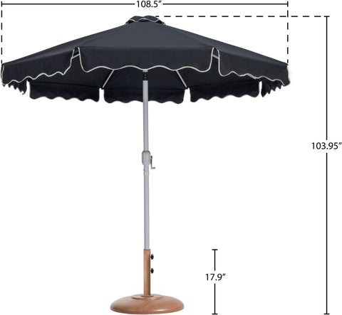 Nova Black Water Resistant Fabric And Aluminum Patio Umbrella with Base Set (Style 11)