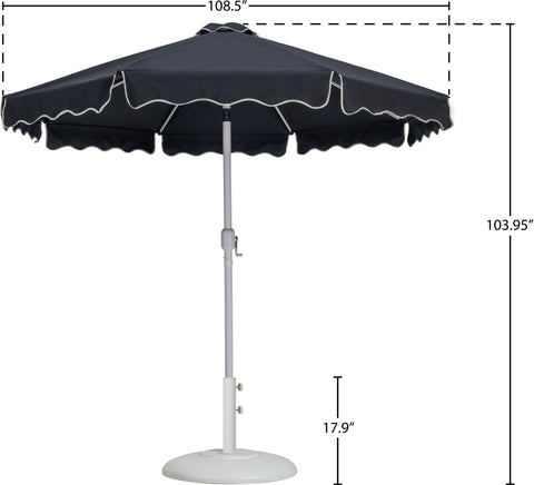 Nova Black Water Resistant Fabric And Aluminum Patio Umbrella with Base Set (Style 12)