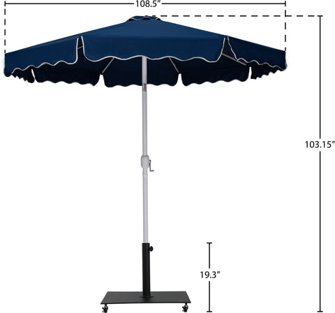 Nova Navy Water Resistant Fabric And Aluminum Patio Umbrella with Base Set (Style 7)
