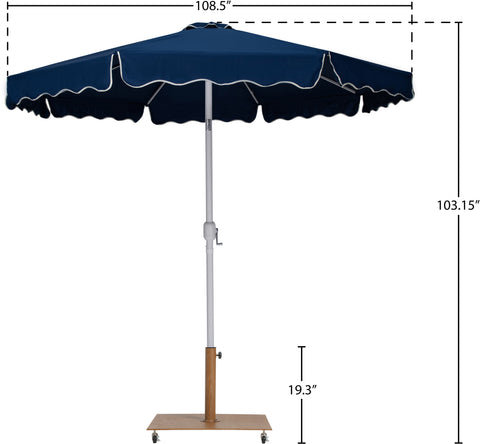Nova Navy Water Resistant Fabric And Aluminum Patio Umbrella with Base Set (Style 8)