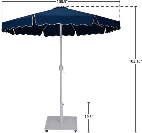 Nova Navy Water Resistant Fabric And Aluminum Patio Umbrella with Base Set (Style 9)