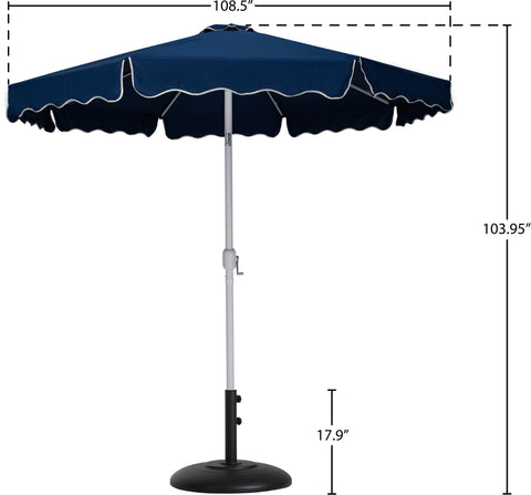 Nova Navy Water Resistant Fabric And Aluminum Patio Umbrella with Base Set (Style 10)