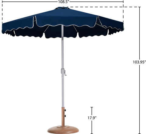 Nova Navy Water Resistant Fabric And Aluminum Patio Umbrella with Base Set (Style 11)