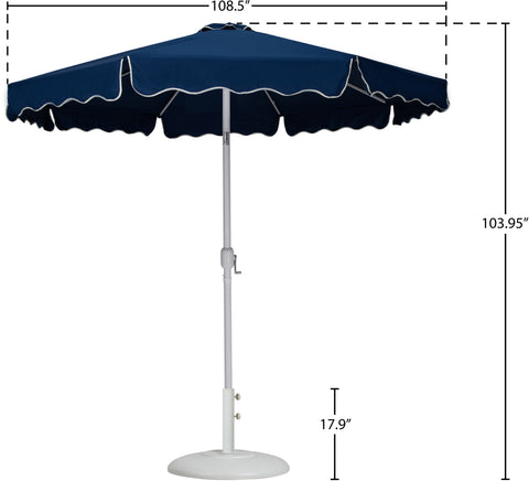 Nova Navy Water Resistant Fabric And Aluminum Patio Umbrella with Base Set (Style 12)