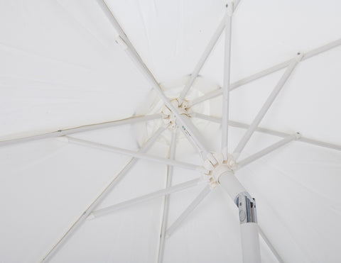 Nova White Water Resistant Fabric And Aluminum Patio Umbrella with Base Set (Style 7)