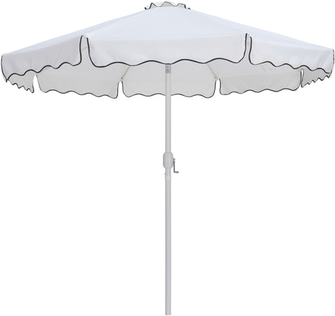 Nova White Water Resistant Fabric And Aluminum Patio Umbrella with Base Set (Style 7)