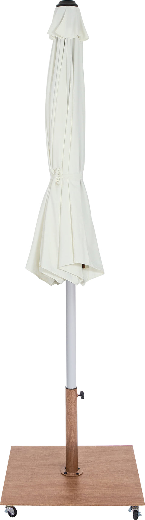 Nova White Water Resistant Fabric And Aluminum Patio Umbrella with Base Set (Style 8)