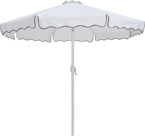 Nova White Water Resistant Fabric And Aluminum Patio Umbrella with Base Set (Style 8)