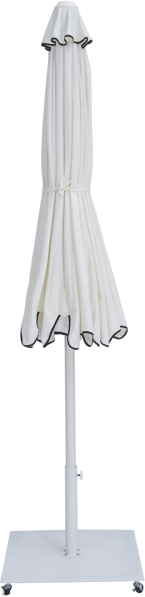 Nova White Water Resistant Fabric And Aluminum Patio Umbrella with Base Set (Style 9)