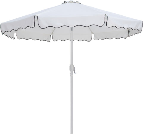 Nova White Water Resistant Fabric And Aluminum Patio Umbrella with Base Set (Style 9)
