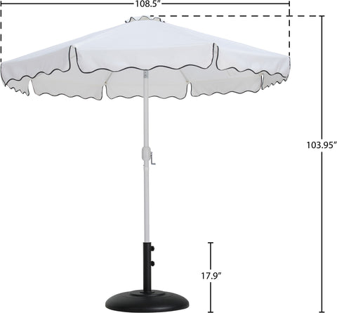 Nova White Water Resistant Fabric And Aluminum Patio Umbrella with Base Set (Style 10)