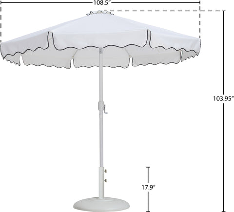 Nova White Water Resistant Fabric And Aluminum Patio Umbrella with Base Set (Style 12)