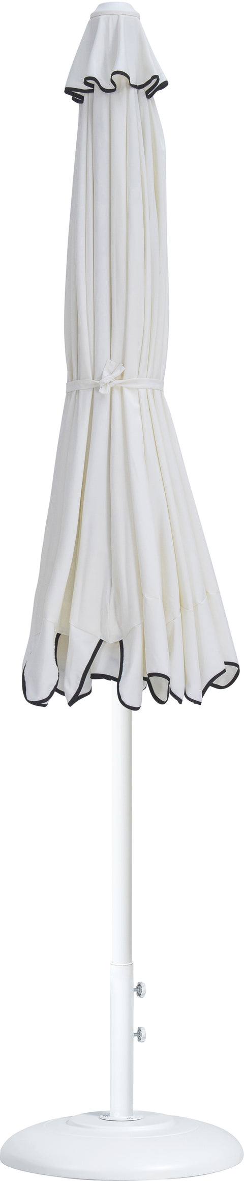 Nova White Water Resistant Fabric And Aluminum Patio Umbrella with Base Set (Style 12)