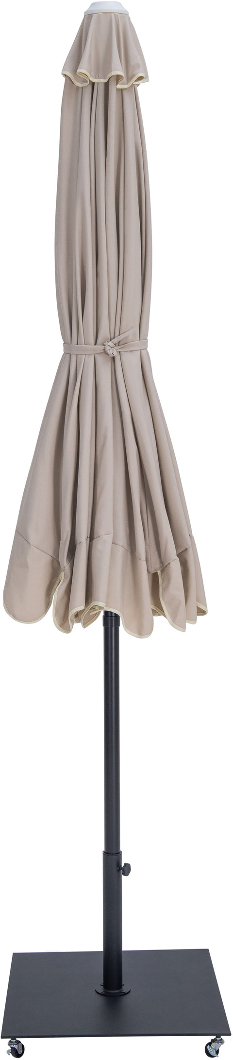 Nova Beige Water Resistant Fabric And Aluminum Patio Umbrella with Base Set (Style 13)