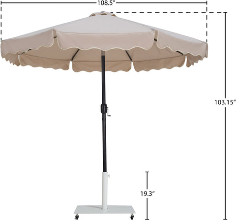 Nova Beige Water Resistant Fabric And Aluminum Patio Umbrella with Base Set (Style 15)