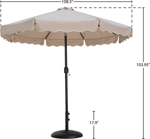 Nova Beige Water Resistant Fabric And Aluminum Patio Umbrella with Base Set (Style 16)