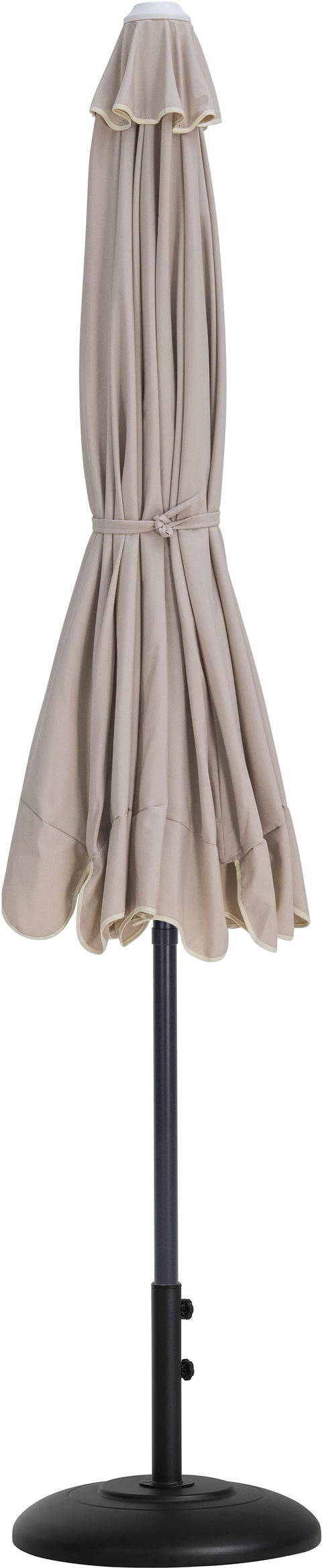 Nova Beige Water Resistant Fabric And Aluminum Patio Umbrella with Base Set (Style 16)