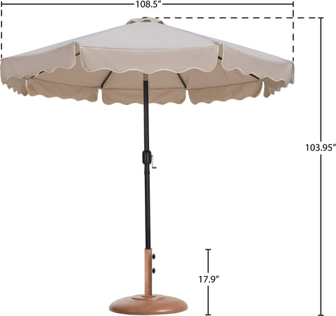 Nova Beige Water Resistant Fabric And Aluminum Patio Umbrella with Base Set (Style 17)