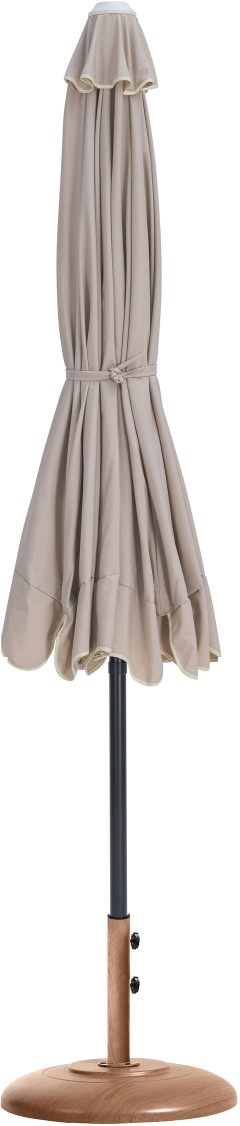 Nova Beige Water Resistant Fabric And Aluminum Patio Umbrella with Base Set (Style 17)