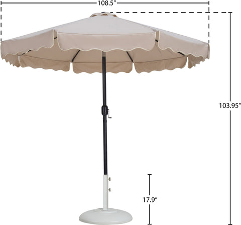 Nova Beige Water Resistant Fabric And Aluminum Patio Umbrella with Base Set (Style 18)