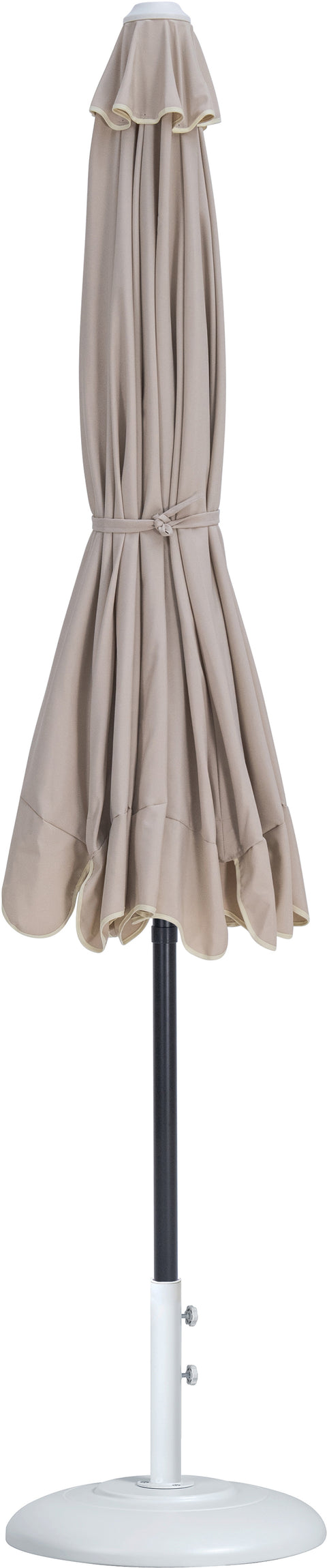 Nova Beige Water Resistant Fabric And Aluminum Patio Umbrella with Base Set (Style 18)