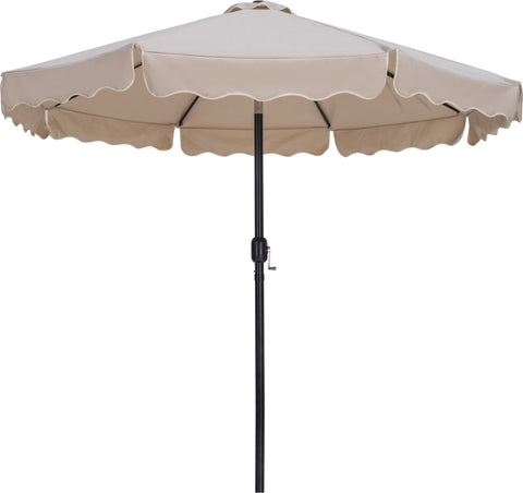 Nova Beige Water Resistant Fabric And Aluminum Patio Umbrella with Base Set (Style 18)