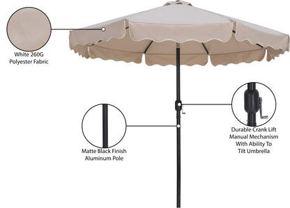 Simba Beige With Cream Piping Fabric Patio Umbrellas