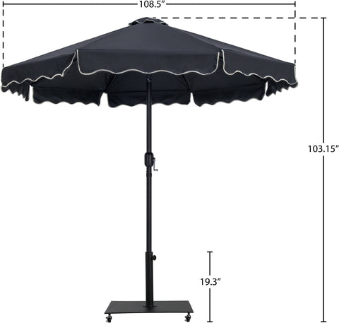 Nova Black Water Resistant Fabric And Aluminum Patio Umbrella with Base Set (Style 13)
