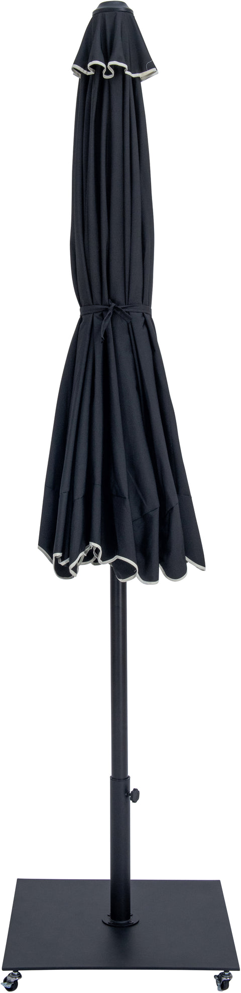 Nova Black Water Resistant Fabric And Aluminum Patio Umbrella with Base Set (Style 13)